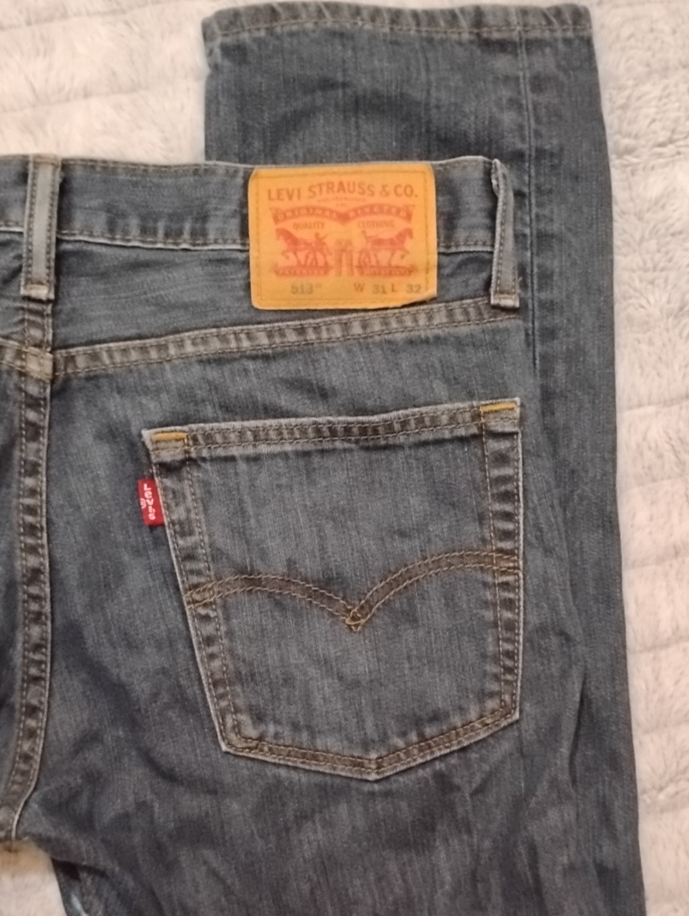 Levi's Men's 513 W31 L32 Slim Straight Jeans Dark Blue Wash